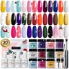 AZUREBEAUTY Dip Powder Nail Kit Christmas, 20 Colors Dip Nails Powder Starter Set with Glitter Color Liquid Top/Base Coat Activator for French Nail Art Manicure DIY Salon Present
