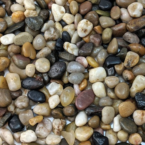 Natural Decorative Polished Mixed Pebbles 3/8" Gravel Size - (2-lb Bag)