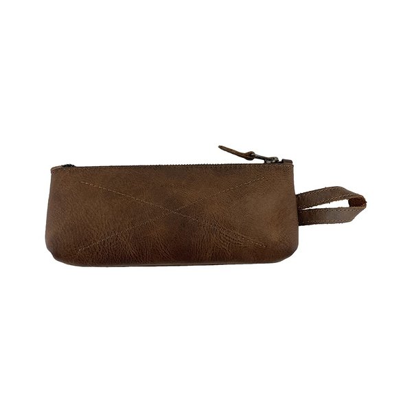 Hide & Drink, Carry-On Toiletry Bag, Pen and Pencil Case, Cable Organizer, Storage for Utensils, Travel Essentials, Full Grain Leather, Handmade, Bourbon Brown