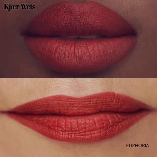 Kjaer Weis Red Lipstick. Hydrating Red Lip Color with Soft Satin Finish. Organic, Nourishing Ingredients for Long Lasting Red Lip stick with Smudge-Proof Wear (Euphoria Iconic)
