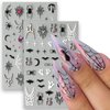 8 Sheets Halloween Ghost Nail Art Stickers Self-Adhesive Halloween Nail Decals Scary Spider Bat Heart Spider Web Nail Stickers for Nail Art Bat Moon Halloween Nail Decorations for Women Manicure Art