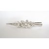 Silver alligator flower and leaf hair claw clip with clear and ab crystals
