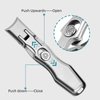3 in 1 Nail Clippers Set with Glass Nail File for Thick Nail，【Anti Splash】【Ultra Sharp】【Wide Jaw】, Toenail Clippers for Men/Women/Senior/Gravida
