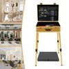 awolsrgiop Barber Case, Mobile Barber Station Professional Barber Toolbox with Gold Stand Portable Barber Chair Barber Clipper Case for Barbers to Store Pushers, Trimmers, Blades, Scissors, Combs