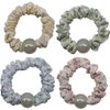 Sweet Floral Hair Scrunchies, UaiUya 8pcs Summer Floral Print Hair Ties Flowers Ponytail Holders Scrunchy for Women and Girls