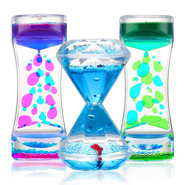 Sensory Toys Liquid Motion Timer Bubbler 3 Set - Best Fidget Toys for Kids Adults for Stress and Anxiety Relief, Calming Tool for Autism Children, Stocking Stuffers Kids Toddlers