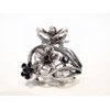 Generic Silver metal blue/black flower crystal hair claw clip bridal clip