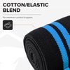 Elbow Wraps (1 Pair) - 40" Elastic Elbow Support & Compression - For Weightlifting, Powerlifting, Fitness, Cross Training & Gym Workout - Elbow Straps for Weight Lifting (Black/Blue)