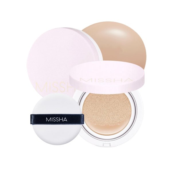 MISSHA Magic Cushion Foundation No.23 (2 Pack) Light Beige for Bright Skin - Flawless Coverage,Dewy Finish,Easy Application for All Skin Types