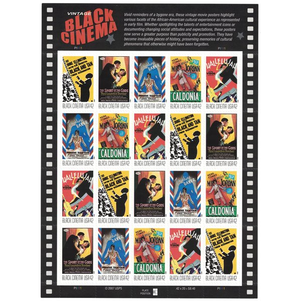Vintage Black Cinema 20 x 42 cent U.S. Postage U.S. Postage Stamps Y