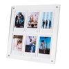 SOKYND The Happy Frame Clear Acrylic Floating 8x8 Frame with Polaroid Instax Collage frame insert, Multi-Functional Free-Standing and Magnetic for Refrigerator