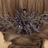 Sither Bridal Purple Crystal Hair Clip for Party Hair Comb for Women Wedding Hair Clip Hair Accessories for Bride Headpiece for Party Prom Gift
