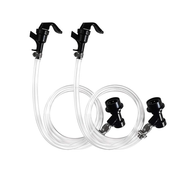FERRODAY 3ft Ball Lock Beer Line Assembly Liquid Line Picnic Tap Ball Lock Quick Disconnect Faucet Food Safe Clear Tube Kit for Cornelius Keg Wine Making Soda Dispensing Keg Fitting