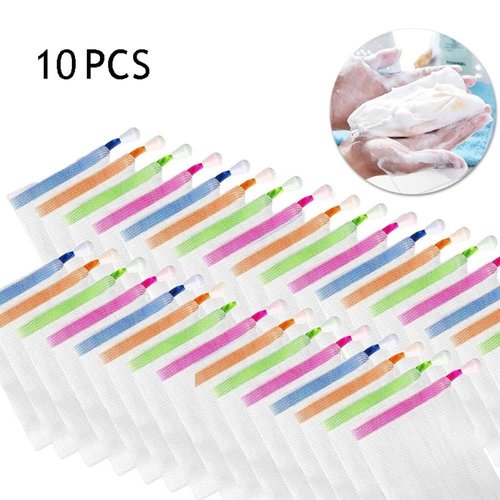 10PCS colorful Foaming Mesh Bags,Portable Soap Saver Bags Hangable Net Soap Pouches, Nylon Drawstring Bags Shower Foaming Mesh Face Cleansing Tool,Soaps,Beauty and Personal Care,Cleansers,Skin Care