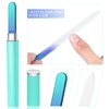 6 Pieces Glass Cuticle Pusher Nail File Set Imitated Crystal Nail Files Double Sided Glass Files with Case and Glass Cuticle Trimmer Remove Stick Manicure Tool for Nail Care (Green)