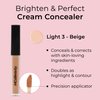 MCoBeauty Brighten & Perfect Cream Concealer, 3 Light Beige, Brightening Coverage for Flawless Complexion, Vegan, Cruelty Free Cosmetics