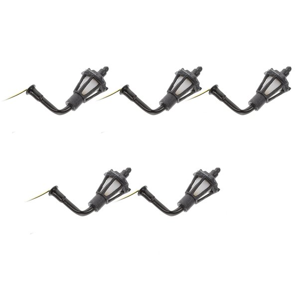 EXCEART 5pcs Dollhouse Miniature Wall Lamp Vintage Miniature LED Wall Light Lamp Doll House Model (Size A)