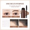 LXZJJM Eyebrow Stamp Stencil Kit,Long-lasting,Natural and Smooth Texture,Includes 10 Brow Shapes & Stamps,Reusable eyebrow stencils (dark brown)