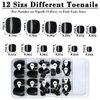 Bellelfin Black Press on Toenails 120pcs Short Square Fake Toenails Full Cover Glossy Acrylic False Toe Nails Tips with 5 Sheets Adhesive Glue Tabs for Women and Girls Foot Decor