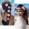 Atoden Purple Flower Hair Clips Hawaiian Realistic Bohemian Flower Hair Clips 16 Pcs Hawaii Boho Clips Artificial Rose Tropical Floral Hair Barrettes Wedding Bridal Hair Accessories for Women Girls