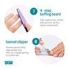 TRIM Manicure & Pedicure Kit – Includes Fingernail Clipper, Toenail Clipper, Nail Scissors, Cuticle Nipper, Cuticle Pusher, Nail Brush, Salon Board, 4-Step Buffing Board & Storage Pouch – 8 Pieces