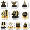 10PCS Black Gold 40th birthday decorations for Men and Women，40th birthday centerpieces for tables ，Happy 40th Birthday Centerpieces Tables Toppers，40th Birthday Table Sign Decor