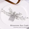 Jeairts Rhinestone Bridal Hair Comb Crystal Wedding Hair Pieces Sparkly Brides Headpiece Hair Dress Decorative Wedding Hair Accessories for Brides and Bridesmaids (1-Silver)