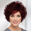 Beweig Short Wavy Wine Red Wigs for Women Fluffy Wavy Layered Wigs Synthetic Heat Resistant Halloween Cosplay Hair Wig with Wig Cap