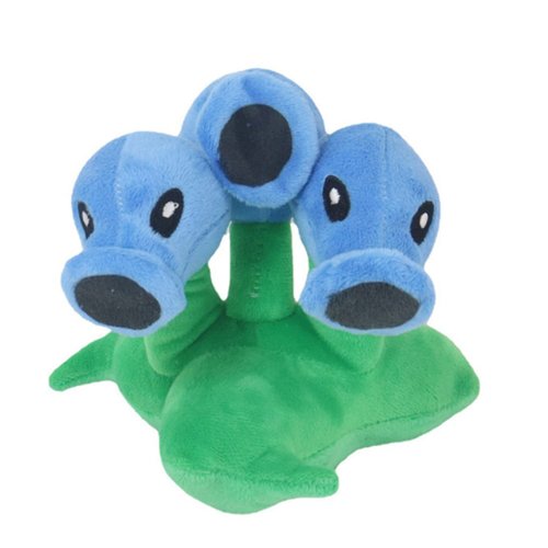 JHESAO 7" Pea Plants and Zombies Peashooter Plush Toys Threepeater PVZ Plush 1 2 Stuffed Soft Doll Three-Heads Ice Pea Toy New
