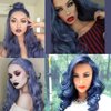 Yinuozhogntian YNZT-Female Long Wave Synthetic Lace Front Wigs for Daily Cosplay Party Use (TA-Gray)