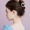 6 Pcs Pearl Hair Claw Clips Small High Ponytail Holder Pearl Hair Clips Hair Barrettes Strong Hold Hair Jaw Clips Fashion Horsetail Clamps Hair Accessories for Women Girls
