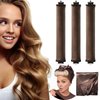 Heatless Hair Curler，Heatless Curls Overnight Blowout Headband Rods，No Heat Velvet Jumbo Flexi Rods to Sleep in，Heatless Jumbo Flexi Soft Curling Rods for All Hair Types 4pcs Brown