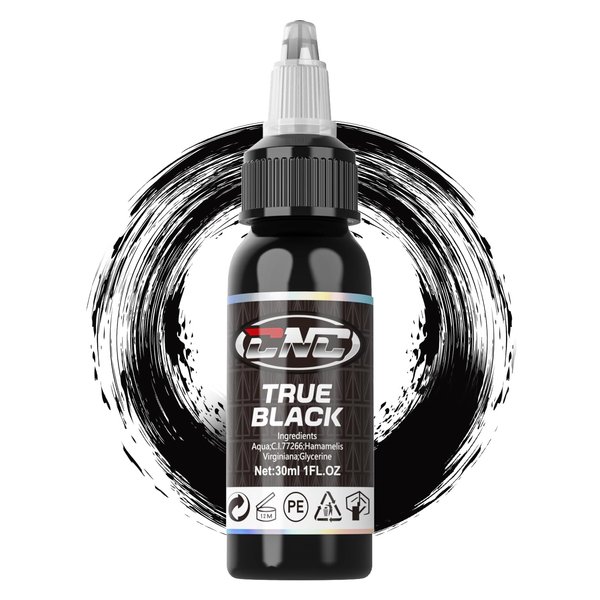 Black Tattoo Ink 1oz (30ml) USA Standard Pigment Tattoo Supplies for Lining, Shading, Tribal, and Blending True Black Premium Inks TI6003-30-001