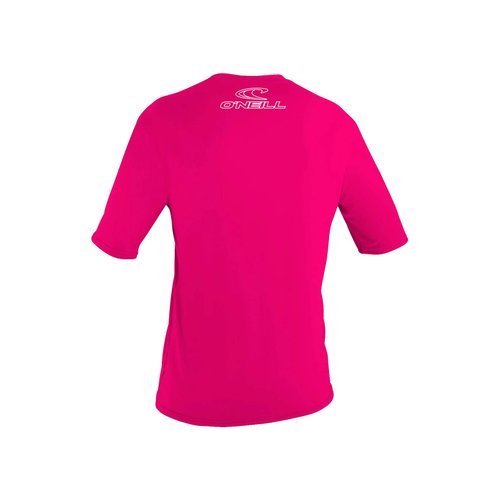 O'Neill UV Sun Protection Youth Basic Skins Short Sleeve Tee Sun Shirt Rash Guard, Watermelon, 4