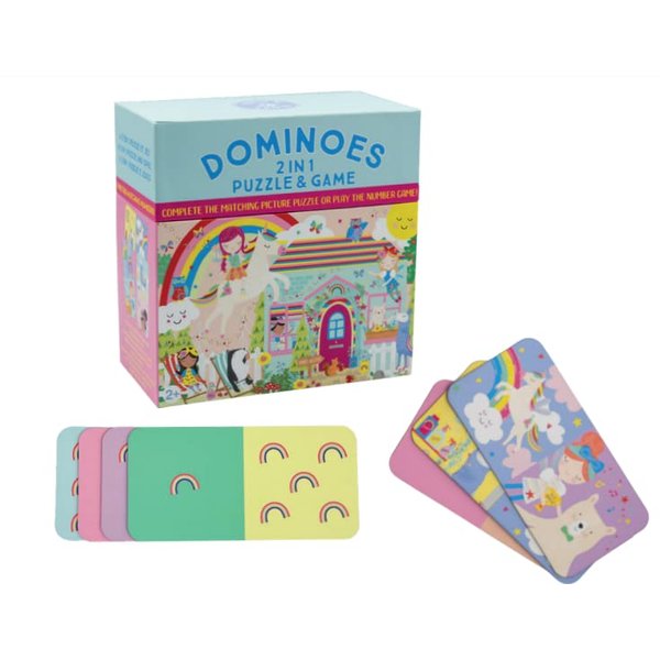Floss & Rock Rainbow Fairy Kids Reversible Dominoes, Includes 28 Double Sided Cards, 5.9 Inch