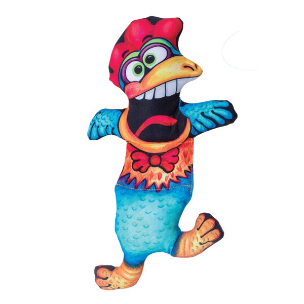 FUZZU Barnyard Flops Dog Toy with Squeaker (Roo)