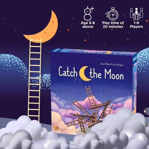 Thames & Kosmos Catch The Moon, Whimsical Ladder-Stacking Game, Family Games for Game Night, Games for Adults and Kids, for 1 to 6 Players, Age 8+