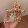 Metallic Butterflies Hair Claws - OUDEKE 2PCS Colorful Metallic Butterflies Hair Claws Hair Supplies for Thick Hair, Girls Women Gift