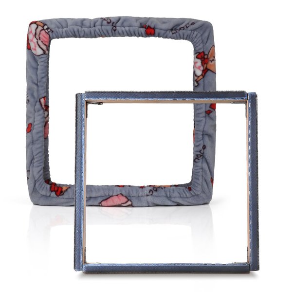 Rug Hooking Frame, Punch Needle Frame, Gripper Strip Frame,Cross Stitch Hoop, with Flannel Frame Cover (9.8*9.8 inch)