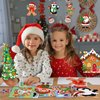 Pasimy 36 Pcs Christmas Craft Kits for Kids Make Your Own Xmas Ornament Kit with Craft Stickers DIY Gingerbread House Reindeer Santa Snowman Elf Art Craft Projects for Holiday Home Classr Party Favor