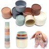 Qoaimu 8 Pcs Stacking Cups for Rabbits, Bunny Toys, Bunny Stacking Cups to Play with Rabbits, Multi-Color Reusable Rabbit Enrichment Toys, Small Animals Rabbits Bunny Hiding Food and Playing Toys