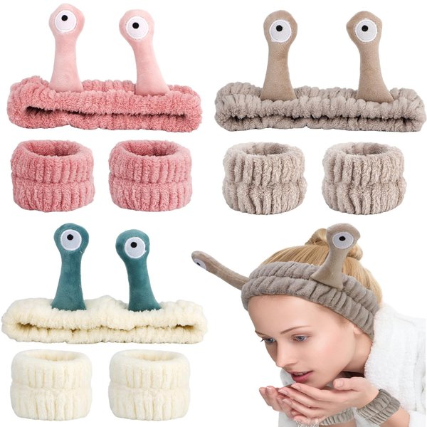 COCIDE 9 PCS Spa Headbands for Women Washing Face or Facial Makeup Skincare Head Band Pack of 9 Puffy Shower Hair Headband Face Wash Wristband for Women Girls Combo Pack (Beige,Dark Pink,Brown)