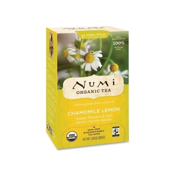 Numi Organic Tea Caffeine Free Chamomile Lemon - 18 Tea Bags, Pack of 4