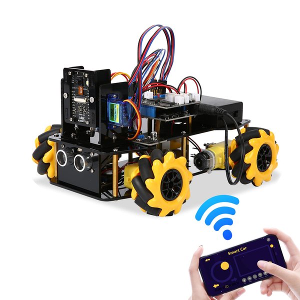 ACEBOTT Smart Robot Car Kit, 4WD Remote Control Car Compatible with Arduino IDE, Electronics Programming Project/STEM Educational/Science Coding Kit for 12+ Teens Adults (Smart Car with Camera Pack)