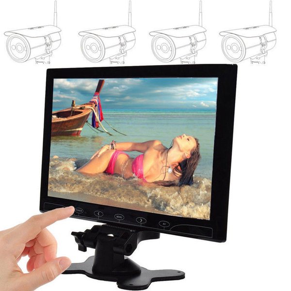 SallyBest® 10.1 Inch Ultra Thin 16:9 HD 1024 * 600 Color TFT LCD Display Headrest Monitor Touch Button Monitor Screen with AV HDMI VGA Video Input