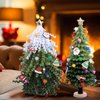 Geyoga 2 Set DIY Christmas Tree Craft Kits Pipe Cleaner DIY Kit Make Your Own Light Christmas Tree DIY Christmas Ornaments Accessories for Christmas Holiday Classroom Activities Party Favors