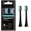 AquaSonic Standard Replacement Brush Heads | for Normal & Sensitive Teeth | Compatible with Many AquaSonic Toothbrush Handles (2 Pack Black)