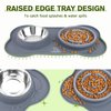 Pecute Slow Feeder Dog Bowls to Slow Down Eating, Dog Bowl Slow Feeder with No-Spill Non-Skid Silicone Mat, Food-Grade Safe Dog Food Bowls Slow Feeder, Stainless Steel Dog Water Bowl for Dogs Cats