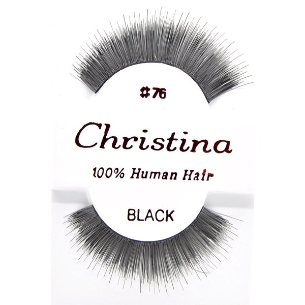12packs Eyelashes - #76 Christina 100% Human Hair Fake Eyelashes