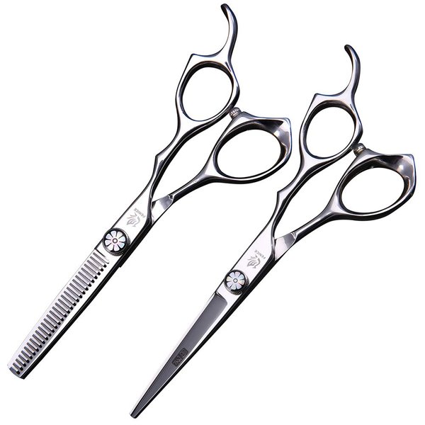 Fenice Professional Hair Cutting Thinning Shear- 8 in 1 Hairdressing Scissors Set - Barber Hair Cutting Scissors/Shears（5.5 inch）